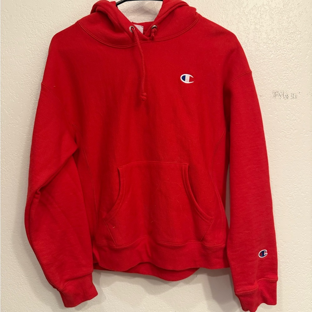 Champion Scarlet Red Reverse Weave Hoodie